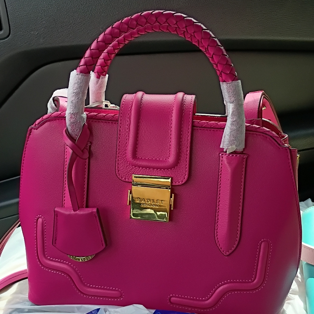 Radley London Hot Pink/Coulis Leather Liverpool Street Small Multiway Satchel - Picture 3 of 16